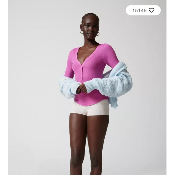 Out From Under Everyday Snap Henley Top size L - Picture 2 of 9